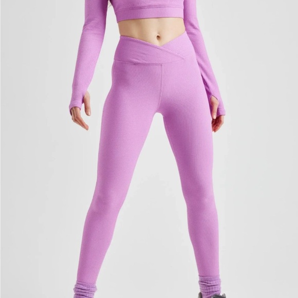 💓YEAR OF OURS VERONICA RIBBED LEGGINGS DESERT PINK SIZE SMALL💓 - Picture 4 of 7